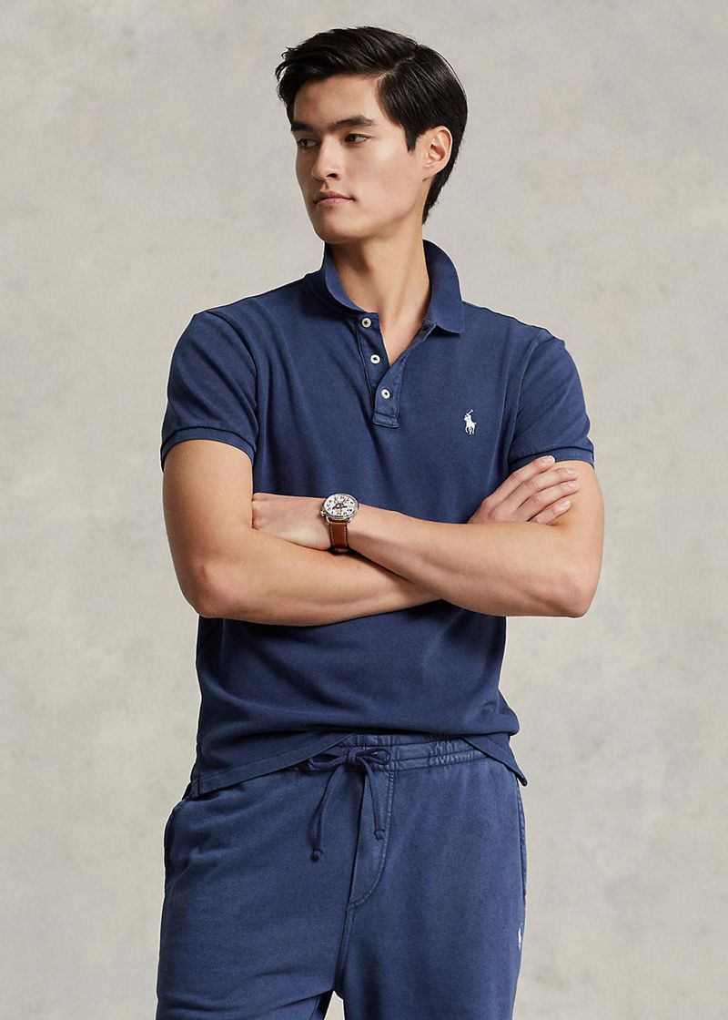 Poleras Polo Polo Ralph Lauren Hombre Custom Slim Fit Spa Terry Chile Azul Marino ZUYVH-4985